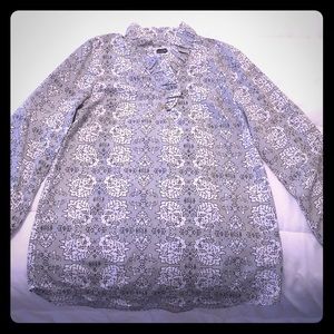 MudPie ruffle neckline tunic top